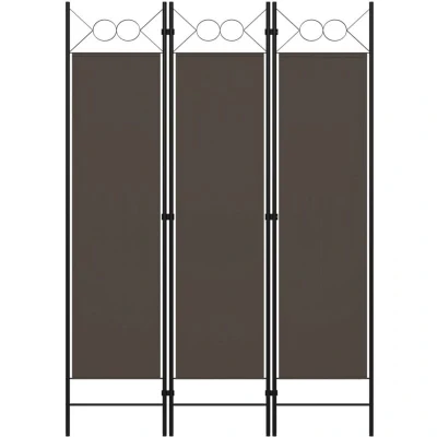 Image of &quot;vidaXL Anthracite 3 Panel room Divider with Circle Design Ideal Privacy Screen/Partition for Bedroom, Living Polyester Fabrics/Powder coated Iron&quot;
