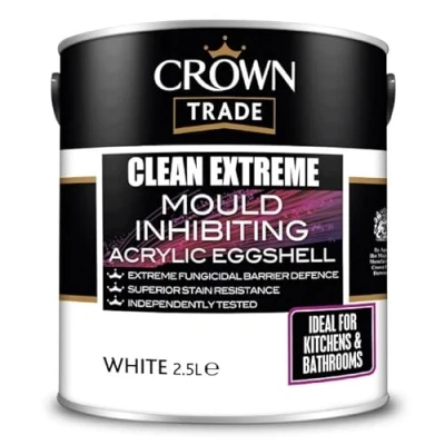 Image of CROWN Steracryl Mould Inhibiting Acrylic Eggshell White 2.5 L