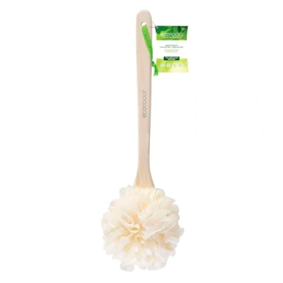 Image of Bath Pouf With Handle Hard to Reach Cleansing Sponge EcoPouf Brush Assorted Colors