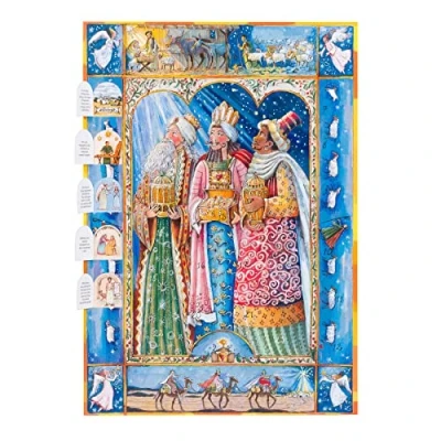 Image of Christmas Advent Calendar The Three Wise Men Story Religious Traditional Picture Paper