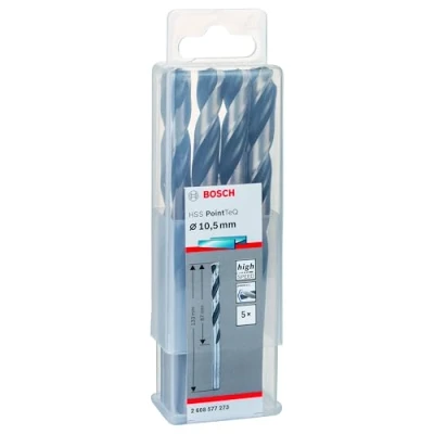 Image of Bosch Professional 5 Piece PointTeQ HSS Twist Drill Bit (for Metal, 10.5 x 87 133 mm, Driver Accessories)
