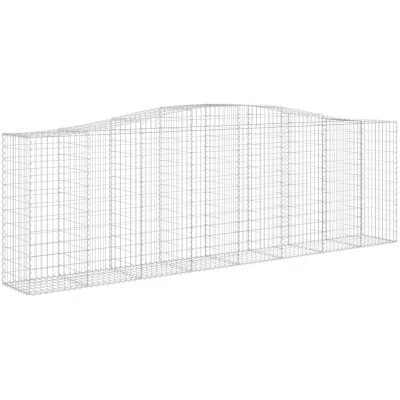 Image of Arched Gabion Baskets 4 pcs 400x50x120/140 cm Galvanised Iron vidaXL