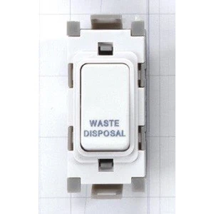 Image of Deta G3564 Grid Switch 20 Amp Double Pole marked &#039;Waste Disposal&#039; (White)