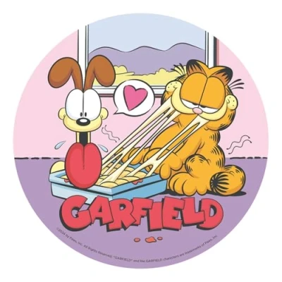 Image of Dekora Children&#039;s Birthday Cake Decoration Edible Garfield Topper 20 cm Wafer Paper for Decorating Gluten Free, Lactose And No Sugar Added Suitable Vegetarians