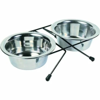 Image of Trixie Eat on Feet Two Stainless Steel Bowl Set for Dog, 0.45 Litre