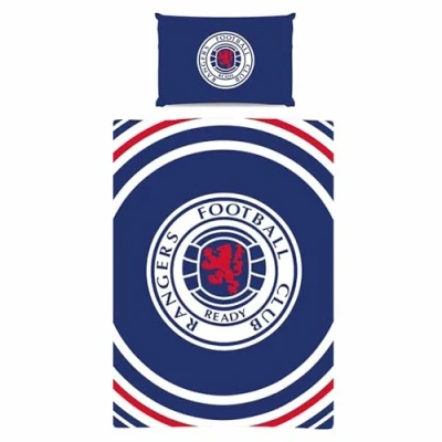 Image of Rangers Reversible FC Single Duvet Cover With Pillowcase Bedroom Set