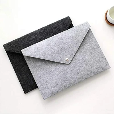 Image of 2Pcs Felt File Folders Expanding A4 Paper Organizer Document Carrier Bag Portable Envelope Handbag