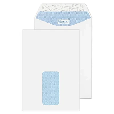 Image of Blake Premium Office C5 229 x 162 mm 120 gsm Peel and Seal Window Pocket Envelopes (34116) Ultra White Wove Pack of 500