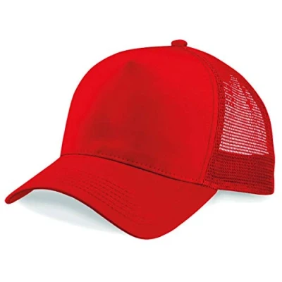 Image of Plain Trucker Cap Mesh Back Baseball Snapback Red