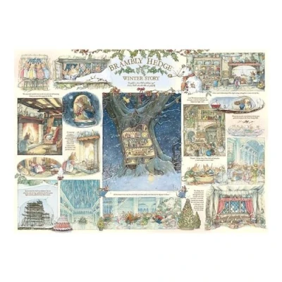 Image of Cobble Hill 1000 Piece Puzzle Brambly Hedge Winter Story Sample Poster Included