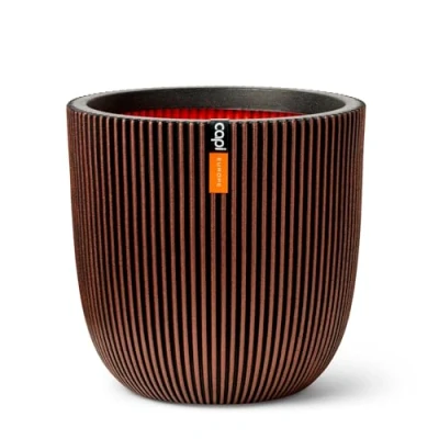 Image of CAPI EUROPE Planter ball Groove NL 35x34 Copper Opening Ø29 Pot for indoor and outdoor use Shatterproof 100% recyclable KGVCO932