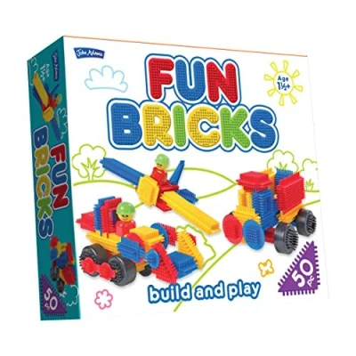 Image of John Adams Fun Bricks 100 Piece Set: Build and play Preschool Building Blocks Ages 18m+