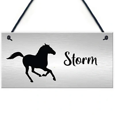 Image of RED OCEAN Personalised Stable Sign For Horse ANY NAME Lover Gift Home Decor Keepsake