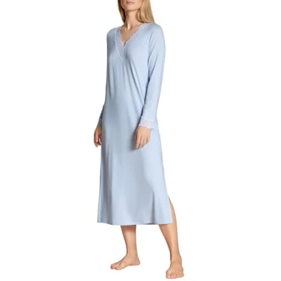 Image of CALIDA Women&#039;s Elegant Dreams Nightgown, Opaque, Harmony Blue, 40 42