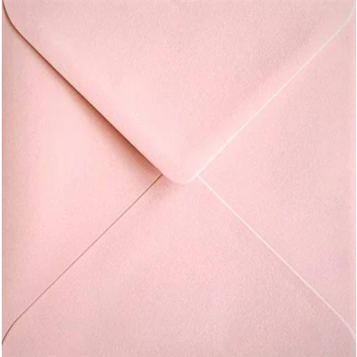 Image of 6&quot; x Pink Envelopes 25 Pack. 100gsm Weight. 155mm 155mm. Pastel Coloured Suitable for Square Greetings Cards, Christmas