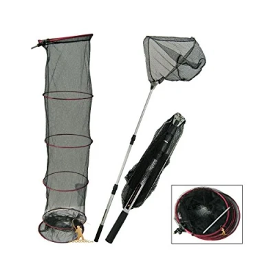 Image of Fishing Landing Net &amp; Keep Set with Bank Stick For Match, Carp, Coarse