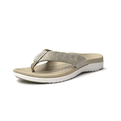 Image of FootActive Zullaz &#039;ACTIVE&#039; Orthotic Arch Support Flip Flops KHAKI UK 8 / EU 42