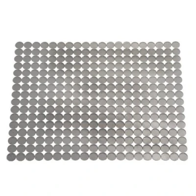Image of iDesign Kitchen Sink Mat, Large and Adjustable Non Slip Protector Mat Made of Durable Plastic, Practical Dish Draining for the or Countertops, Grey