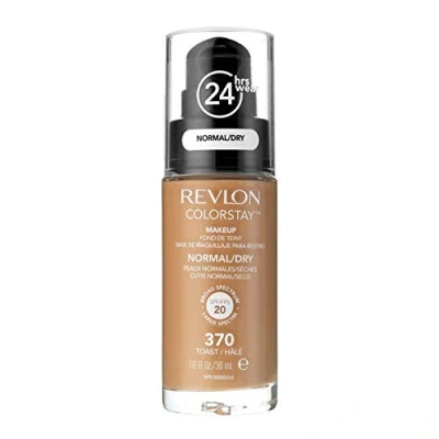 Image of Revlon ColorStay Liquid Foundation Makeup for Normal/Dry Skin SPF 20, Longwear with Medium Full Coverage &amp; Natural Finish, Oil Free, (370), 30ml
