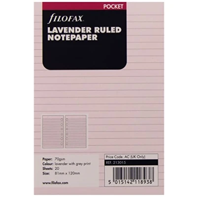 Image of Filofax Pocket Lavender Ruled Notepaper