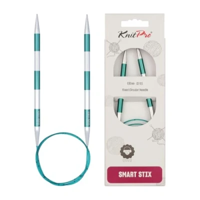 Image of KnitPro Knitting Pins: Circular, Metal Nylon, Green, 6.5mm