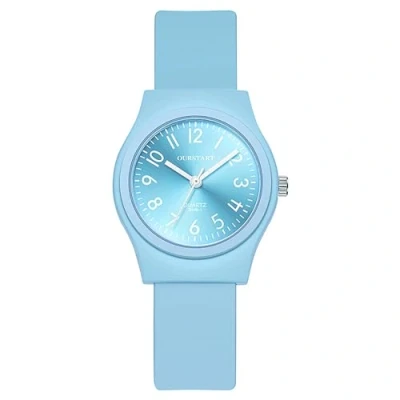 Image of JewelryWe Colorful Silicone Jelly Wristwatch: Round Analog Quartz Casual Watches for Men Women Students Teens