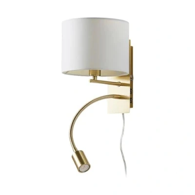 Image of Wall Light &#039;Florens&#039; (Young Lifestyle) in White Made of Textile for e.g. Living Room &amp; Dining (1 Source, E14) from Lindby Lighting, lamp