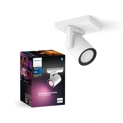 Image of Philips Hue White &amp; Color Ambiance Argenta Ceiling lamp with Single Spotlight, dimmable LED spotlights for System 16 Million Colours, Intelligent Light Control via Voice and app,