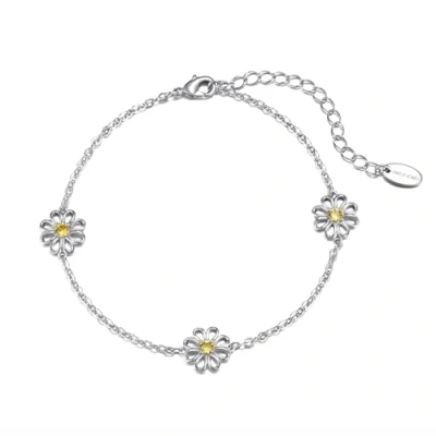 Image of Philip Jones Crystal Daisy Anklet Created with Zircondia® Crystals