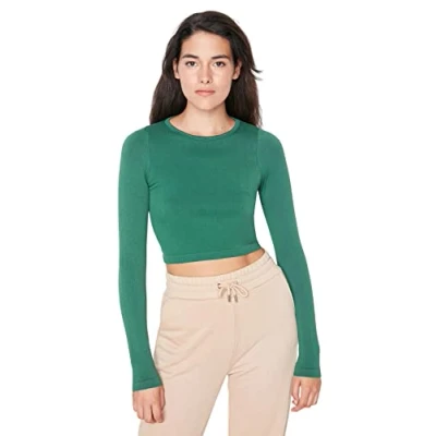 Image of Trendyol Women Sportswear Fitted Basic Crew Neck Knit Blouse Dark Green