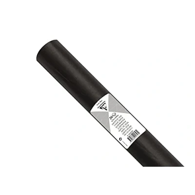 Image of Clairefontaine Ref 394029C Tissue Paper Roll (24 Sheets) 50 x 75cm Sized Sheets, 18gsm Material Suitable for Wrapping, Card Making &amp; Crafting Black