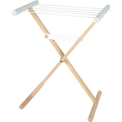 Image of small foot Clothes Drying Rack, Wood, Foldable and Space Saving, Household Chores Toy for Kids Aged 3+ Years, 12479