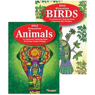 Image of Ditzy Doll Animals Birds Adult Colouring Book A4 Stress Relief Relaxing Therapy Colour in Assorted Single
