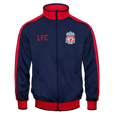 Image of Liverpool FC Official Gift Boys Retro Track Top Jacket Navy LFC 2 3 Years