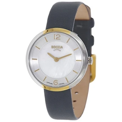 Image of Boccia Women&#039;s Digital Quartz Watch with Leather Strap 3266 04