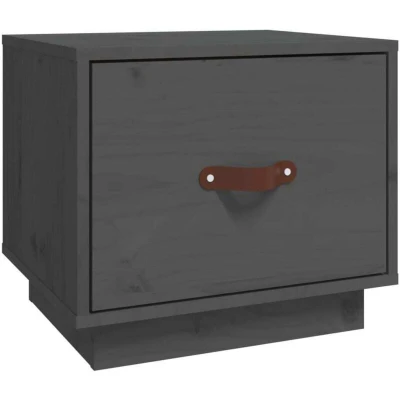 Image of vidaXL Bedside Cabinet Grey 40x34x35 cm Solid Wood Pine