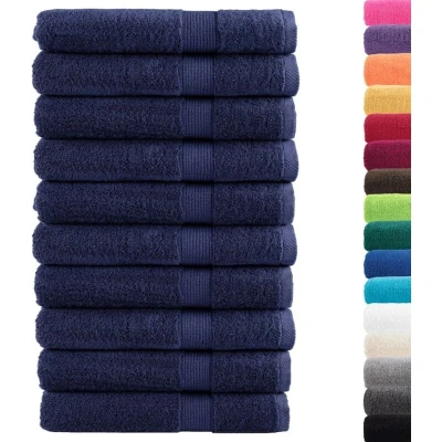 Image of vidaXL Premium Towels SOLUND 10pcs Navy Blue 100x200cm 600gsm