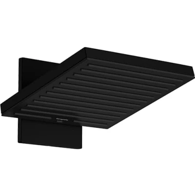 Image of hansgrohe Pulsify E Head Shower with arm, Square (260 x 260 mm), Rainfall 2 Sprays for Wall mounting, Anti limescale, matt Black, 24350670