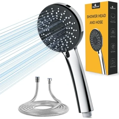 Image of Magichome Shower Head and Hose 1.5m, High Pressure Showerhead with 5 Spray Modes Bathroom Powerful &amp; Handheld for Low Water