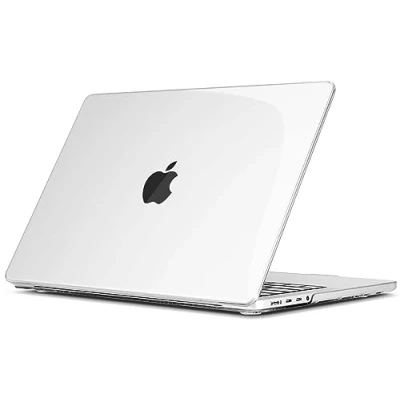 Image of TECOOL Case Compatible with MacBook Pro 14 Inch, A2992 A2918 A2779 A2442 M3 M2 M1 Pro/Max Chip, 2021 2023 Release, Slim Plastic Hard Shell Cover, Glossy Finish, Crystal Clear