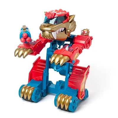 Image of SUPERTHINGS Wild Tigerbot Transformable Tiger Robot. The robot turns into a vehicle. Includes 1 exclusive Kid and SuperThing