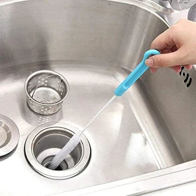Image of SKYTE® 73CM White Flexible Sink &amp; Radiator Cleaning Brush Waterpipe Drain Dredge Tool Bath Plug Long Hair Cleaner Overflow Unblocker Stick