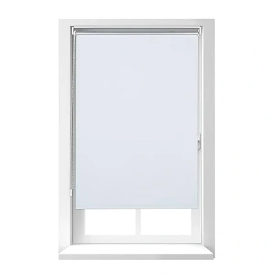 Image of Relaxdays Blackout Blind, Thermal Roller Curtain, No Drill, Attach with Clamps, 80x160cm Length, 76cm Width, PVC, White, 160 x 80 6.5 cm