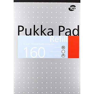 Image of 2 x Pukka Pad A4 Punched 4 Hole Ruled Feint and Margin Refill White (160 Pages) 1 Pack of 6 Pads