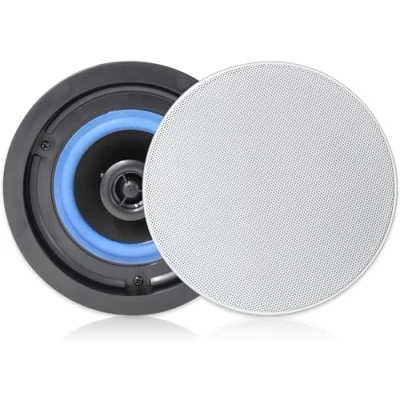 Image of Herdio 4 Inches Ceiling Speakers 160 Watts 2 Way Flush Mount Perfect for Bathroom Kitchen Living Room Office