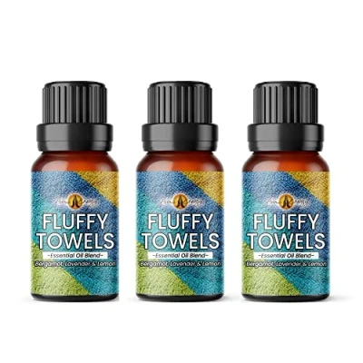 Image of Aroma Energy Fluffy Towels Essential Oil Blend 30ml (3 x 10ml Bottles) Contains Bergamot, Lavender &amp; Lemon Oils 100% Pure Natural