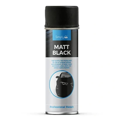 Image of Simply SP 021 Matt Black Spray Paint 500ml Fast Drying High Adhesion Non Fading &amp; UV Resistant Wear Scratch Free