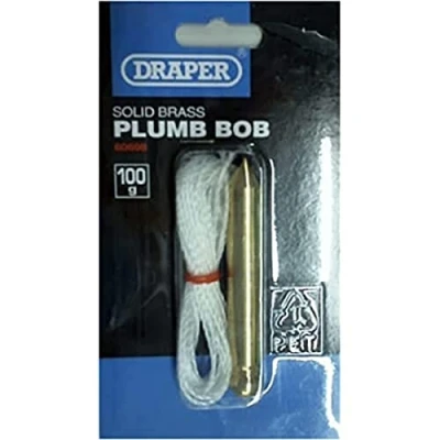 Image of Draper Plumb Bob with Nylon Line, 100g, 5m (Approx)