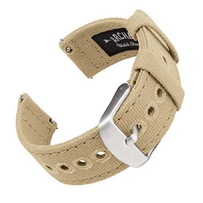 Image of Archer Watch Straps Canvas Quick Release Replacement Bands (Sand, 22mm)