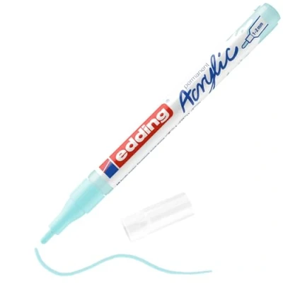 Image of edding 5300 acrylic marker fine pastel blue 1 waterproof paint round nib 2mm pen for drawing on canvas, art paper and wood markers pebbles